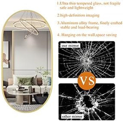 Oval Mirrors,Oval Bathroom Mirrors,20X28 Gold Mirror for Wall,Wall Mirror,Bathroom Mirrors for over Sink(Gold)-4