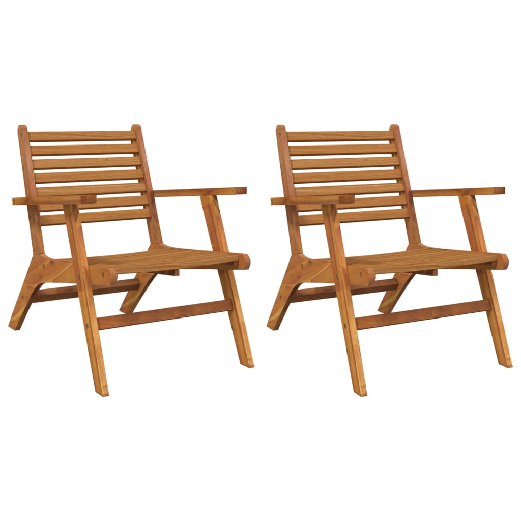 NNEVL Garden Chairs 2 pcs Solid Wood Acacia-1