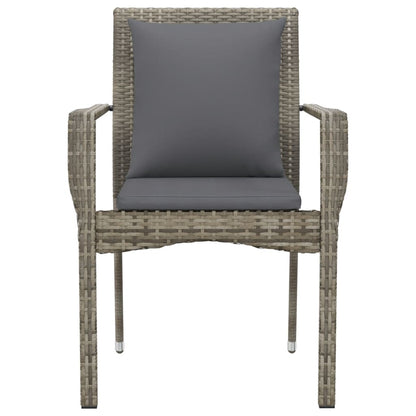 NNEVL Garden Chairs with Cushions 4 pcs Poly Rattan Grey-4