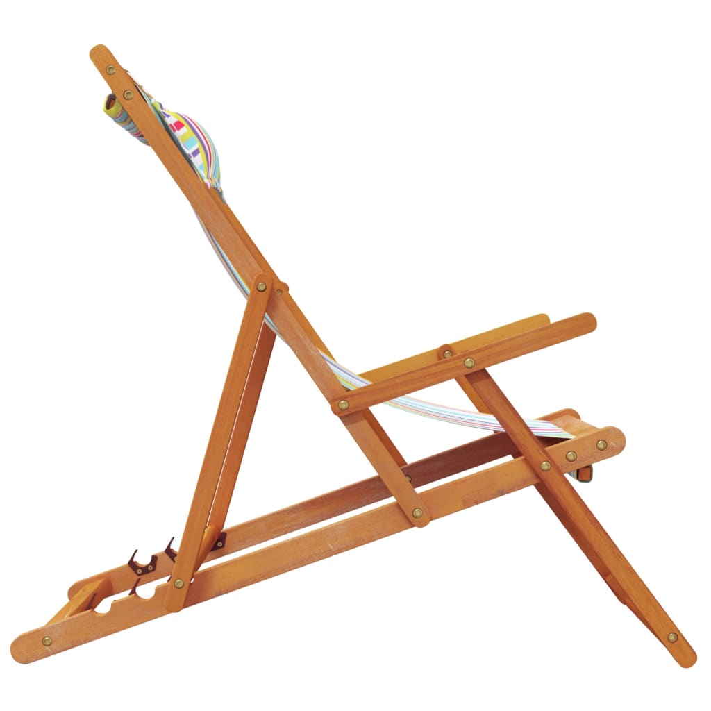 vidaXL Folding Beach Chairs 2 pcs Multicolor Fabric-4