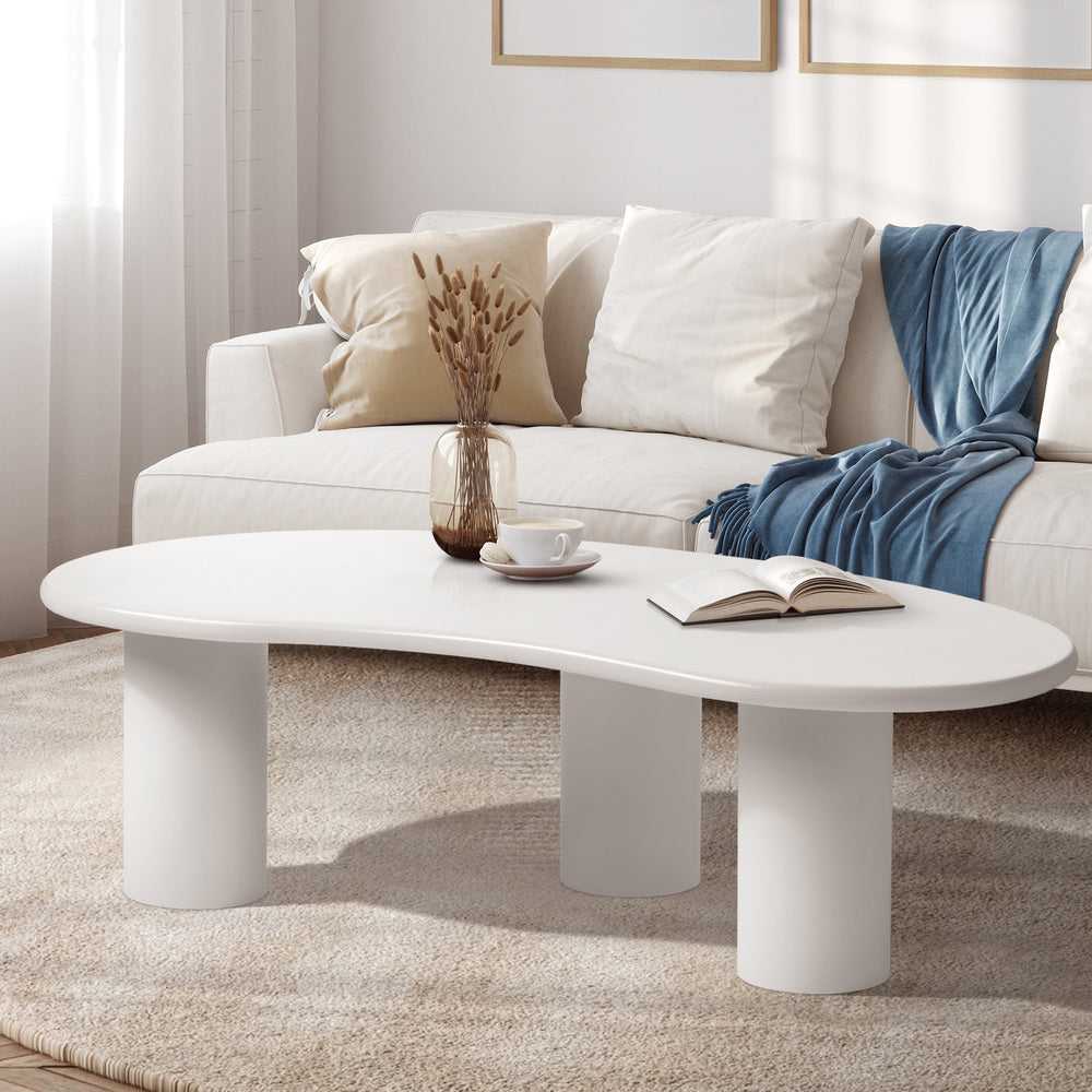 NNEED Coffee Table Side Tables Living Room Irregular White-1