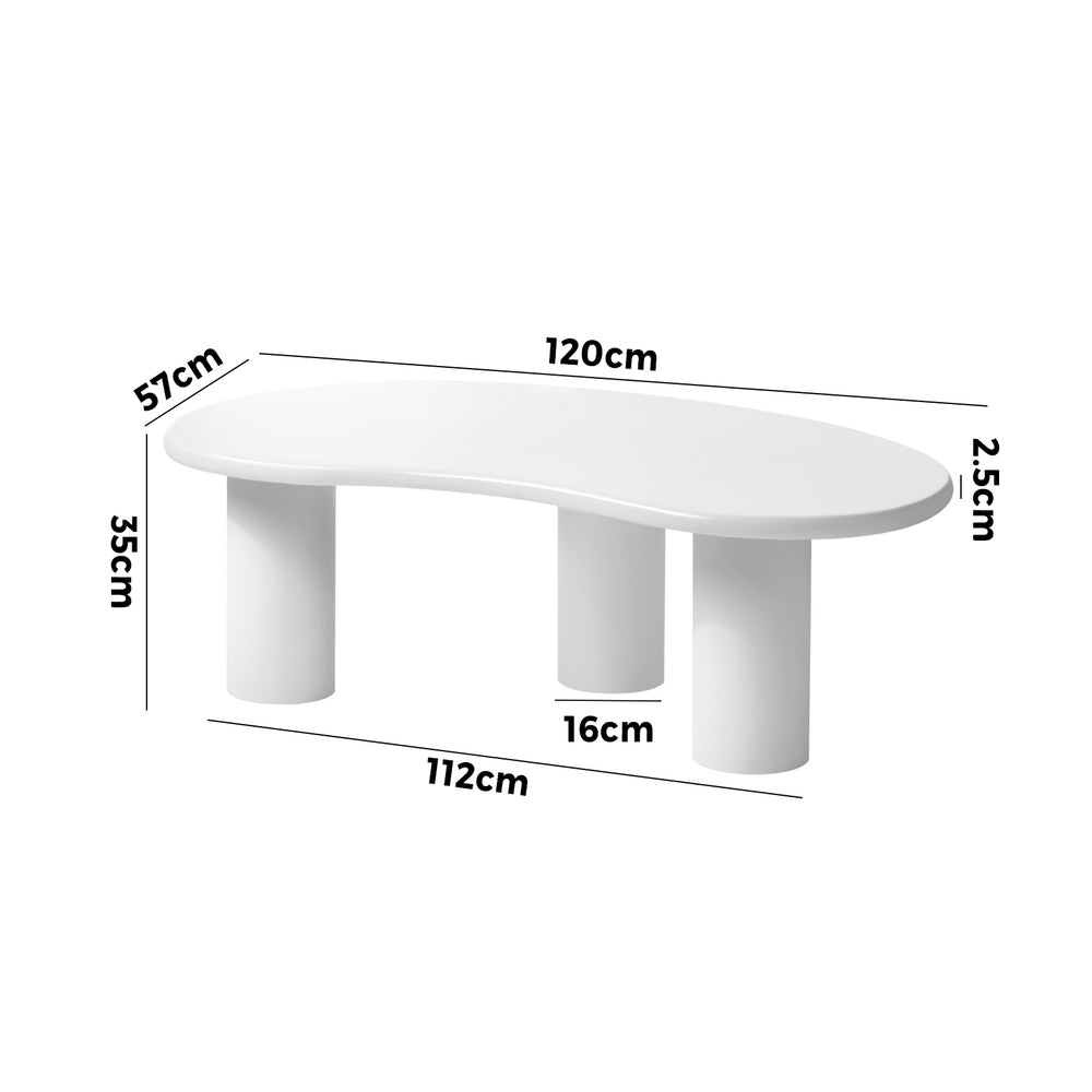 NNEED Coffee Table Side Tables Living Room Irregular White-3