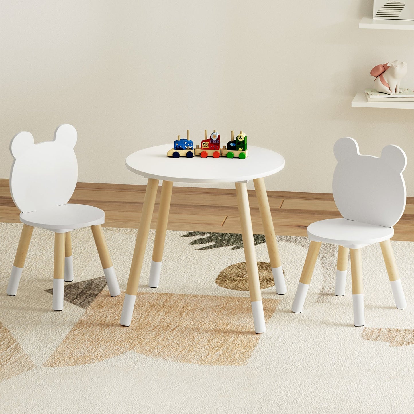 Keezi 3 Piece Kids Table and Chairs Set Activity Playing Study Children Desk-0