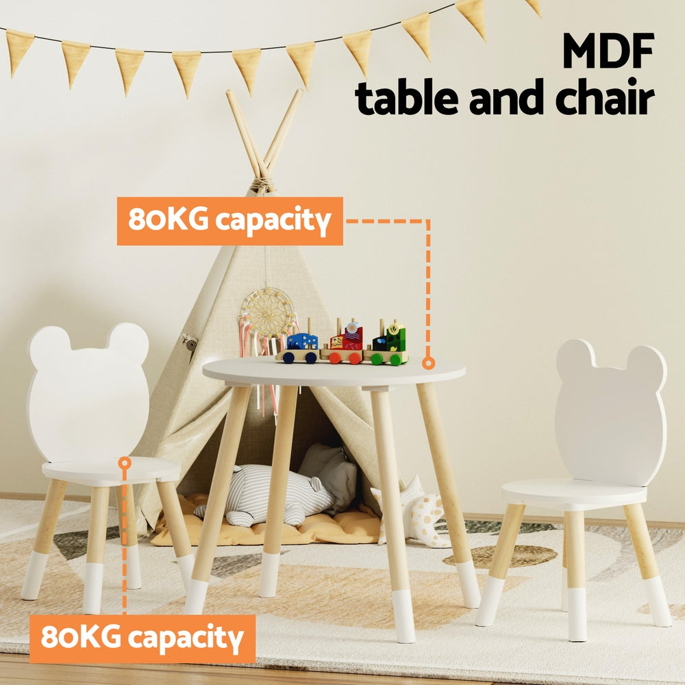 Keezi 3 Piece Kids Table and Chairs Set Activity Playing Study Children Desk-3