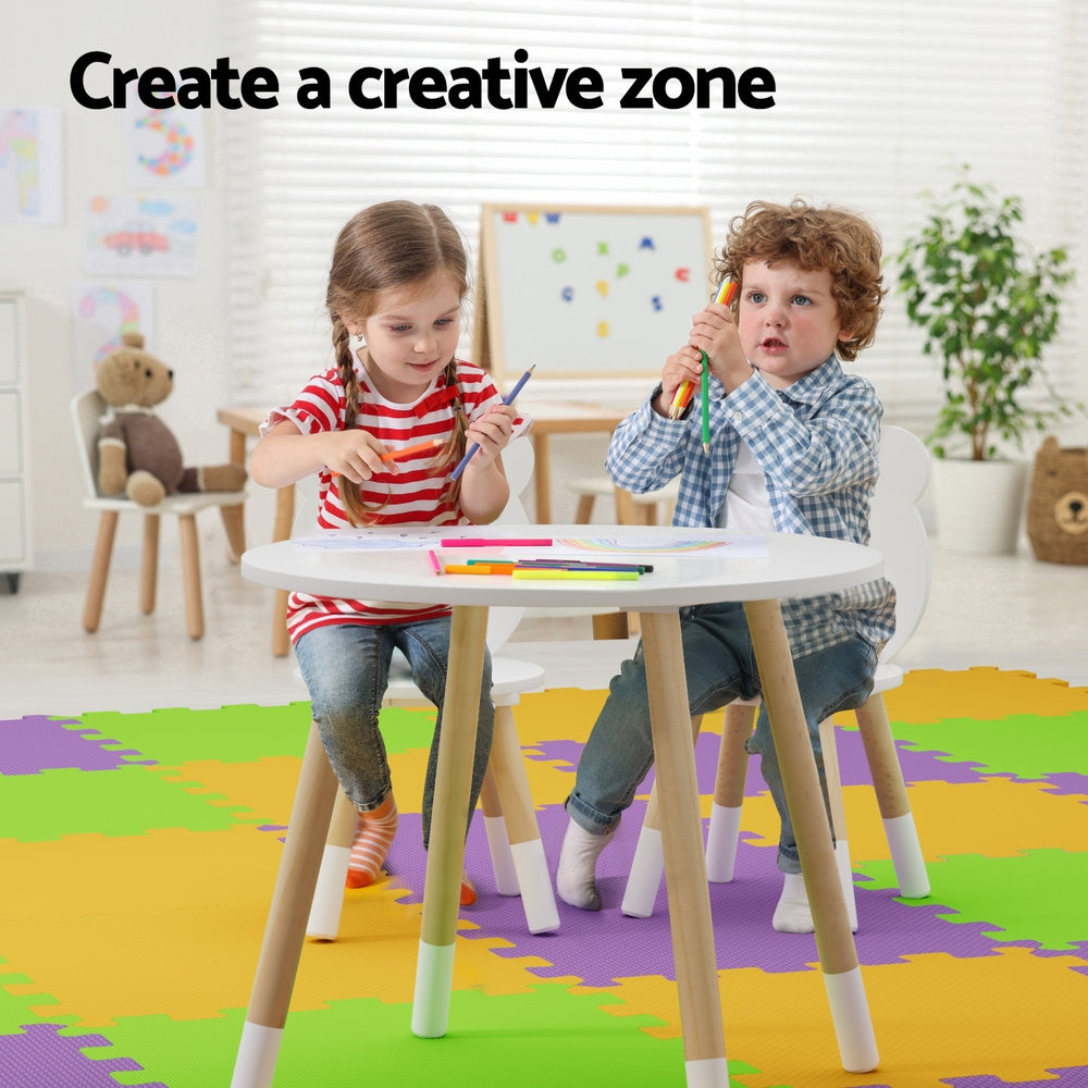 Keezi 3 Piece Kids Table and Chairs Set Activity Playing Study Children Desk-4