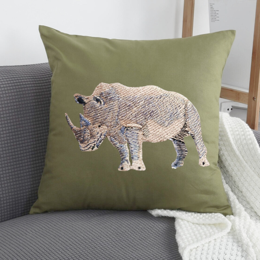 Cushion Covers- Rhino Embroidery-1