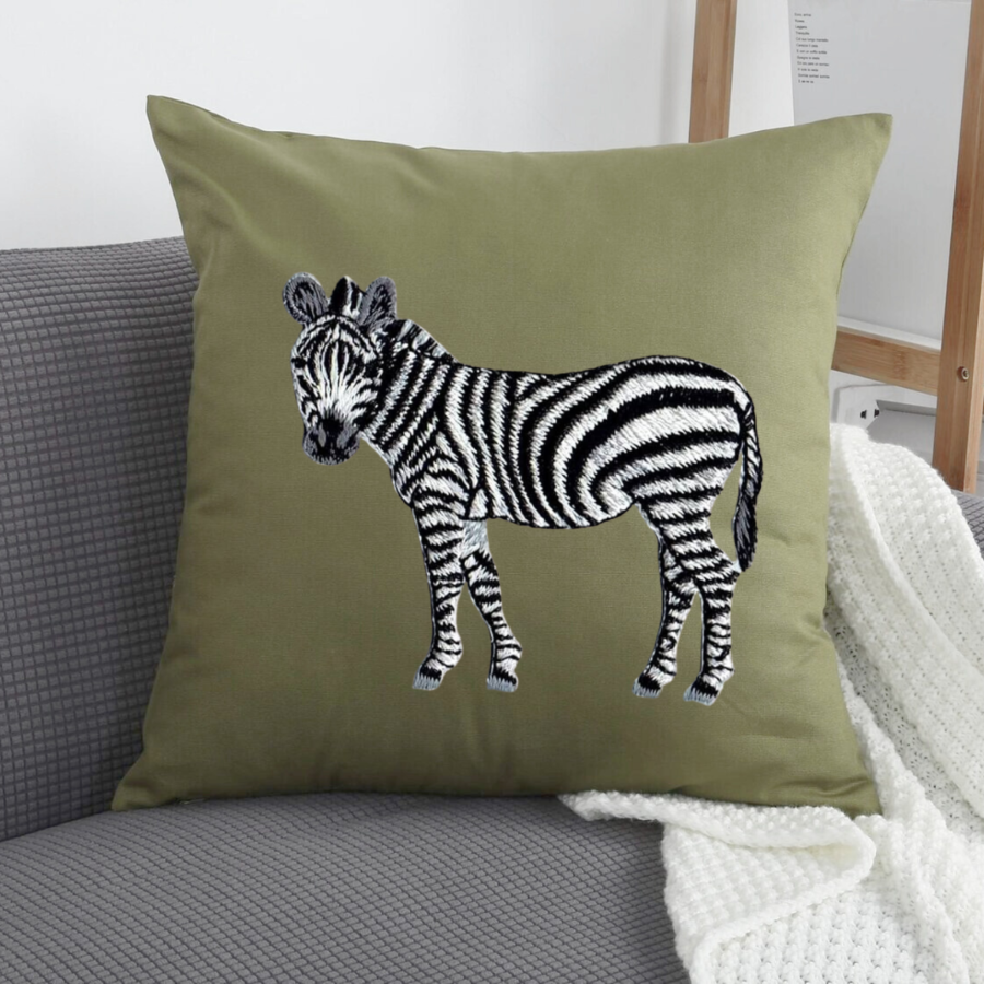 Cushion Covers- Zebra Embroidery-3