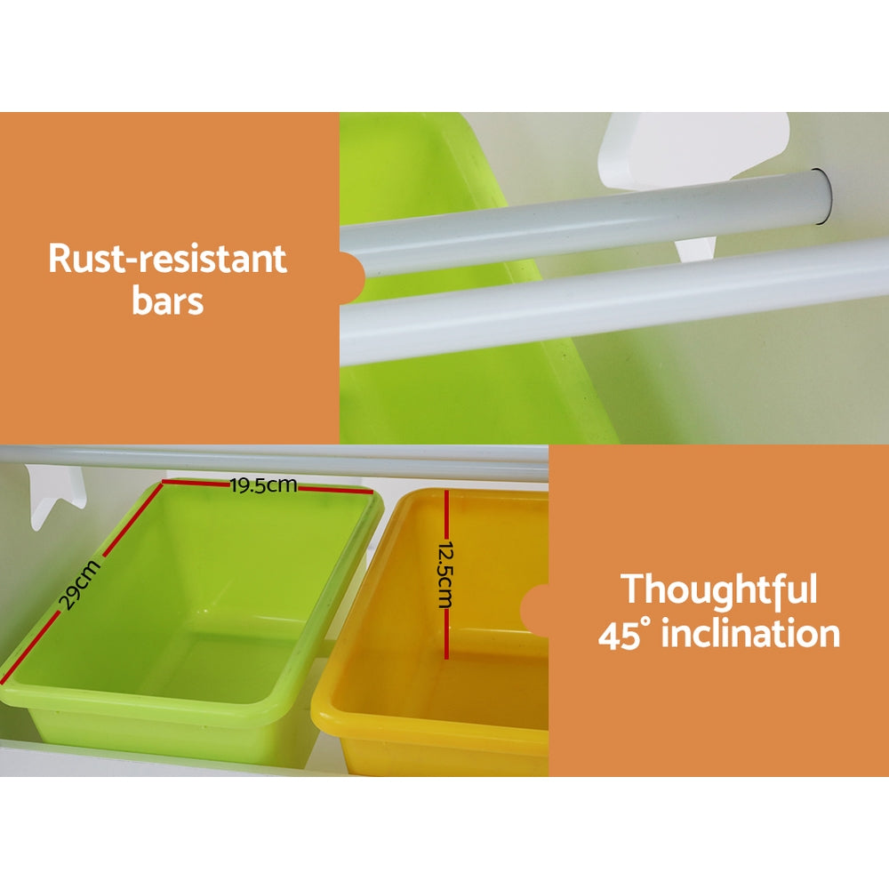 Keezi 3PCS Kids Table and Chairs Set Children Furniture Play Toys Storage Box-4