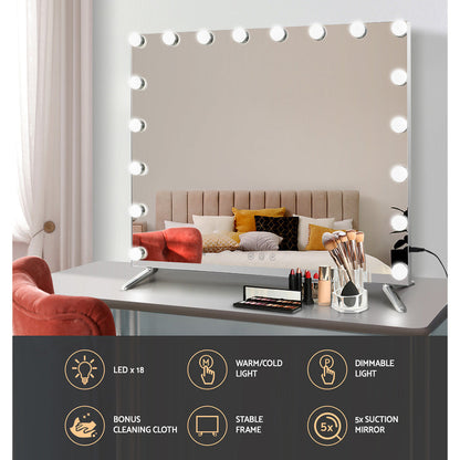 NNEDSZ  Makeup Mirror with Light LED Hollywood Mounted Wall Mirrors Cosmetic-4