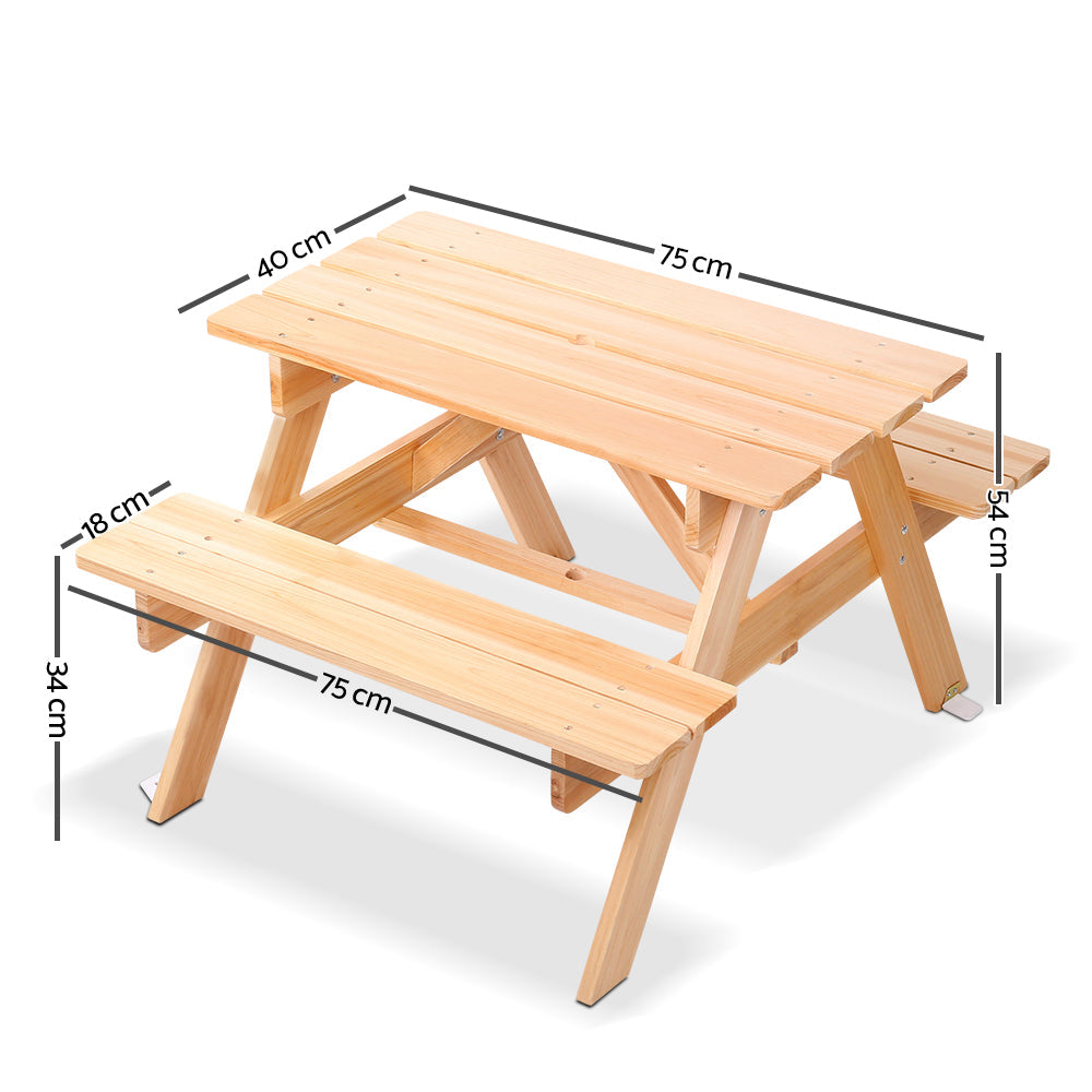 NNEDSZ Kids Wooden Picnic Bench Set-1