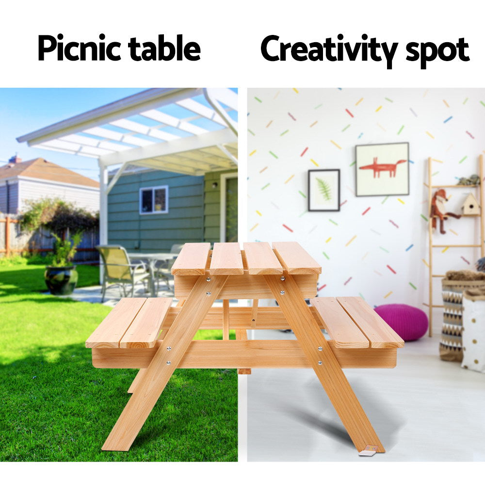 NNEDSZ Kids Wooden Picnic Bench Set-3