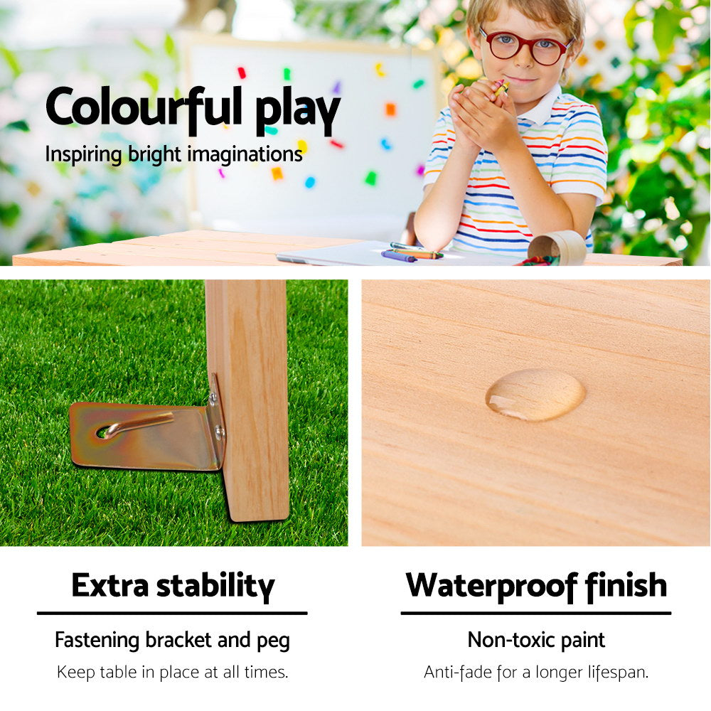 NNEDSZ Kids Wooden Picnic Bench Set-4