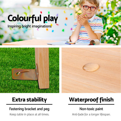 NNEDSZ Kids Wooden Picnic Bench Set-4