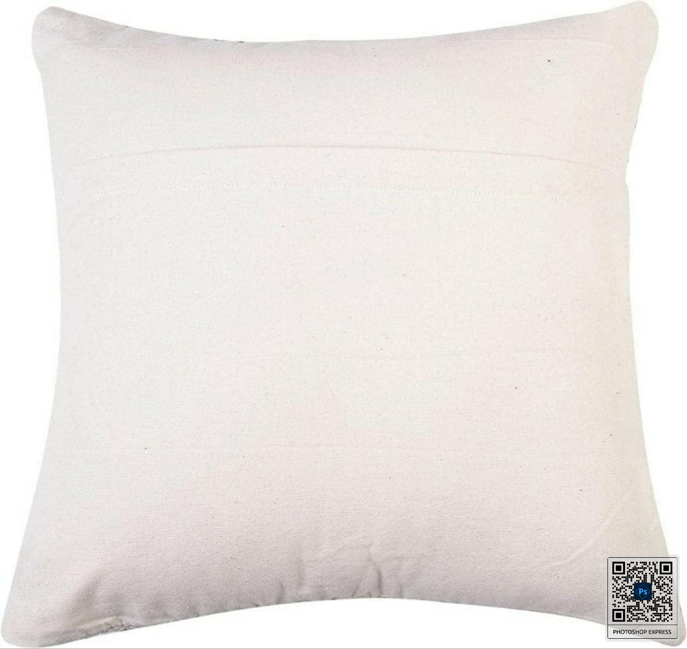 Textured Woven Cushion Cover with Fringes | Boho Cushion Cover | 40x40cm | Cotton Cushion Cover-3