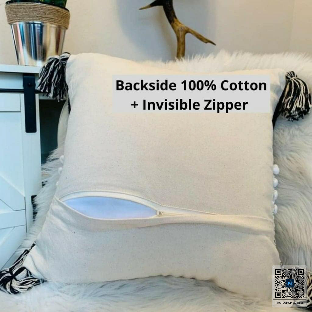 Textured Woven Cushion Cover with Fringes | Boho Cushion Cover | 40x40cm | Cotton Cushion Cover-2