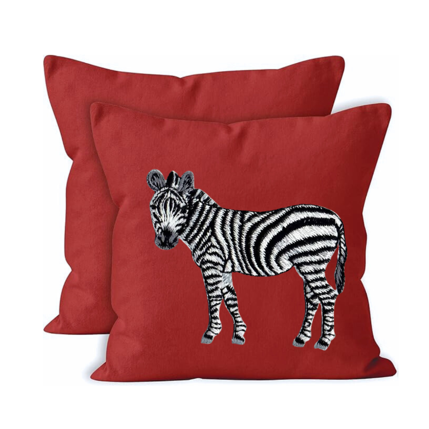 Cushion Covers- Zebra Embroidery-1