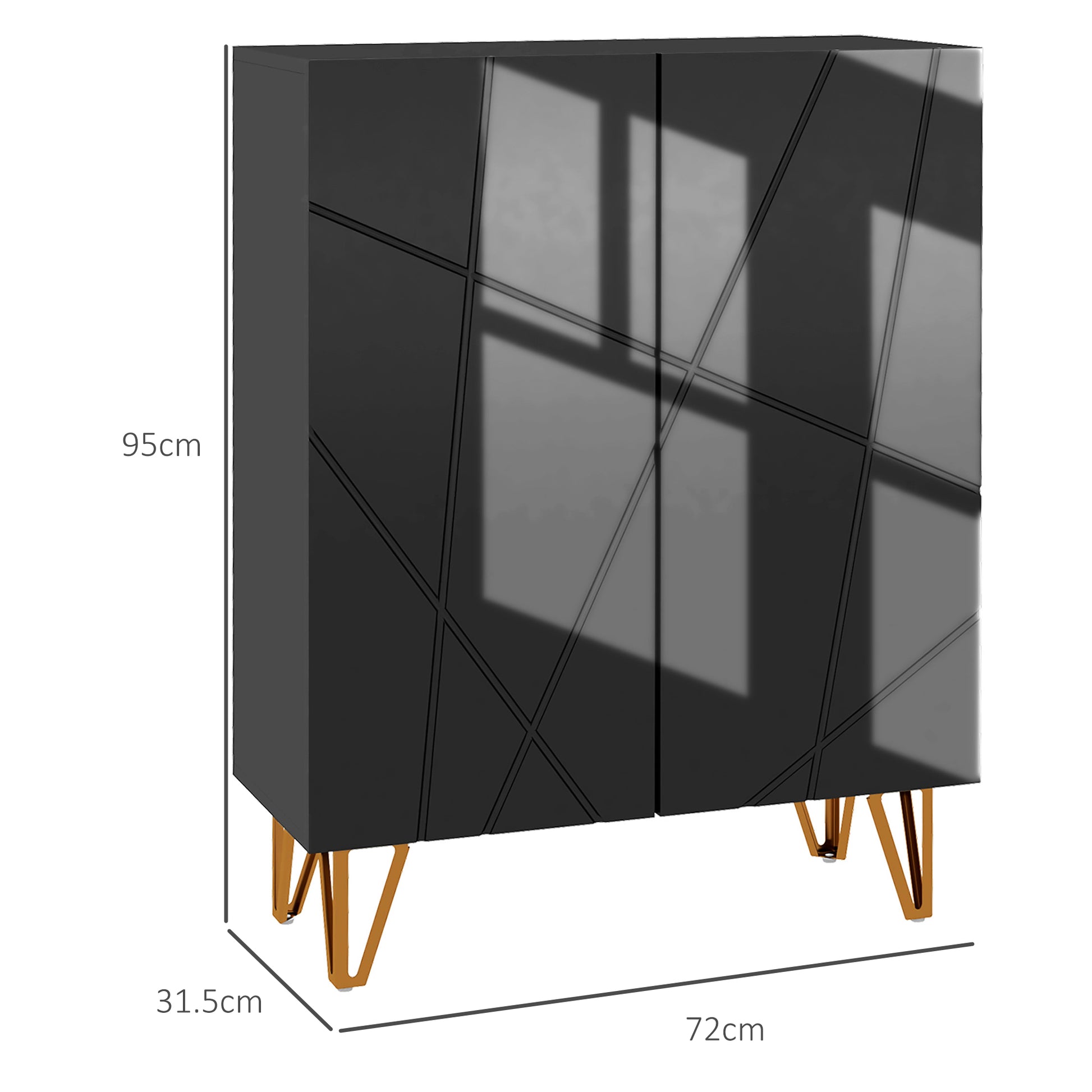 Narrow Shoe Storage Cabinet with Soft-Close Hinges and Adjustable Shelves for 15-20 Pairs of Shoes, Black | HOMCOM-1