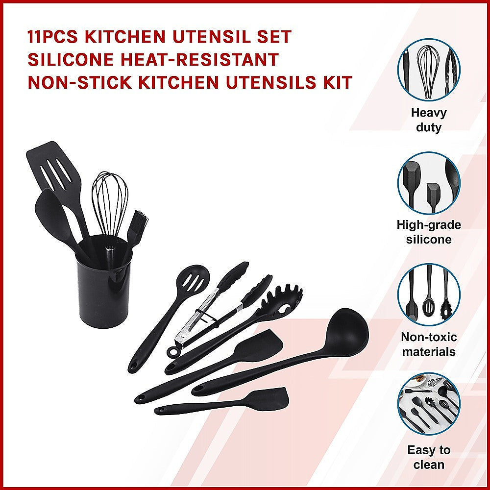 NNEDSZ 11pcs Kitchen Utensil Set Silicone Heat-Resistant Non-Stick Kitchen Utensils kit-2