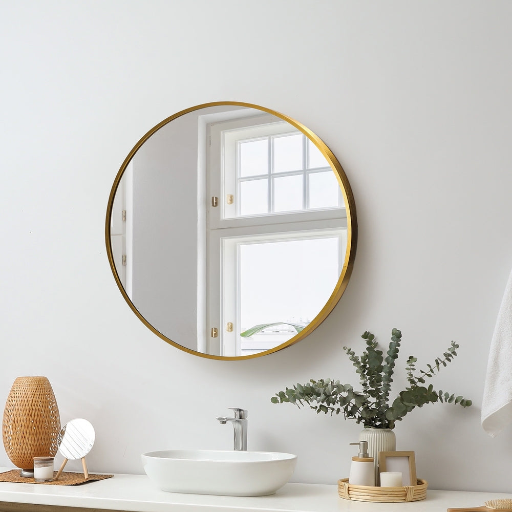 NNEED Wall Mirrors Round 50cm Gold-3