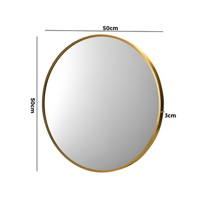 NNEED Wall Mirrors Round 50cm Gold-1