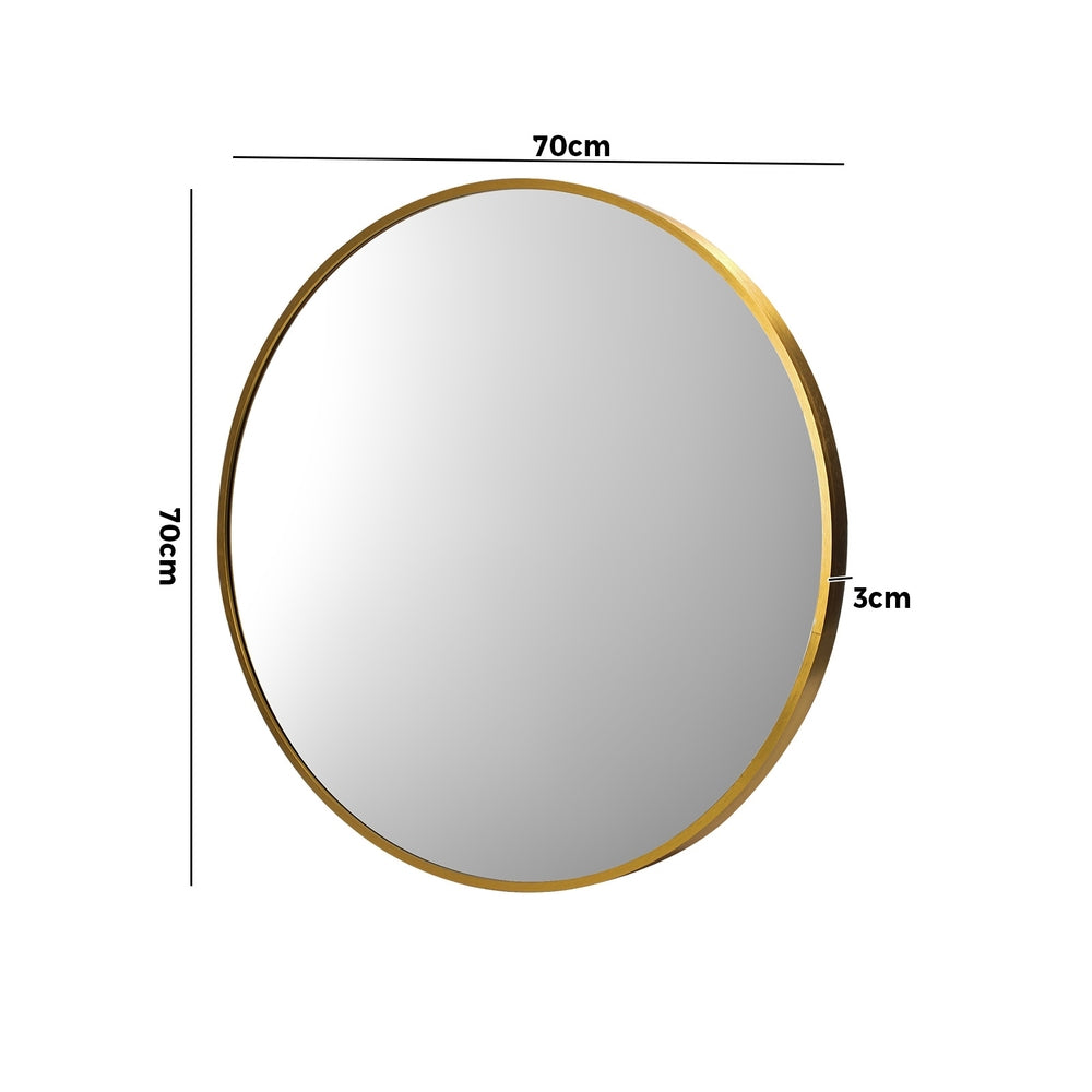 NNEED Wall Mirrors Round 70cm Gold-4