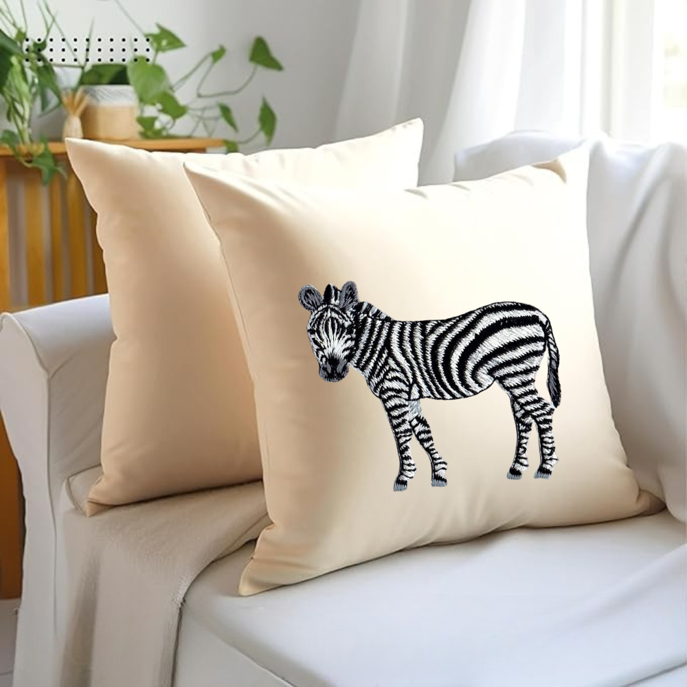 Cushion Covers- Zebra Embroidery-2