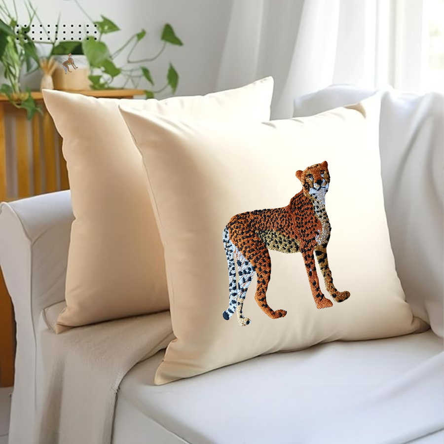Cushion Covers- Cheetah Embroidery-1