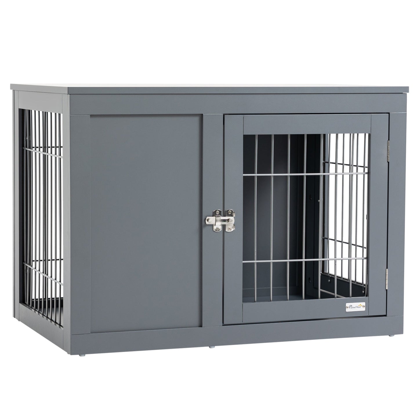 Furniture Style Dog Crate, End Table Pet Cage Kennel, Indoor Decorative Puppy House, with Double Doors, Locks, for Small & Medium Dogs, Grey-0