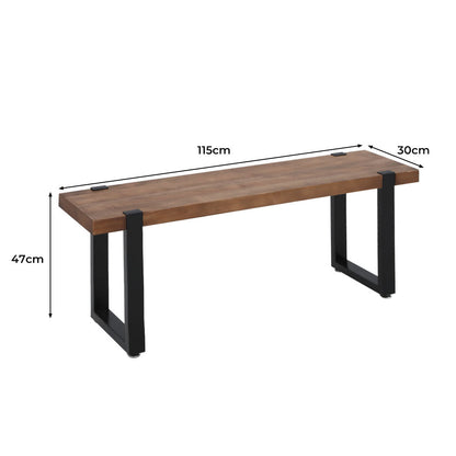 NNEIDS Levede 2x Dining Bench Chairs Wooden 115cm-1