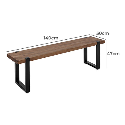 NNEIDS Levede 2x Dining Bench Chairs Wooden 140cm-1