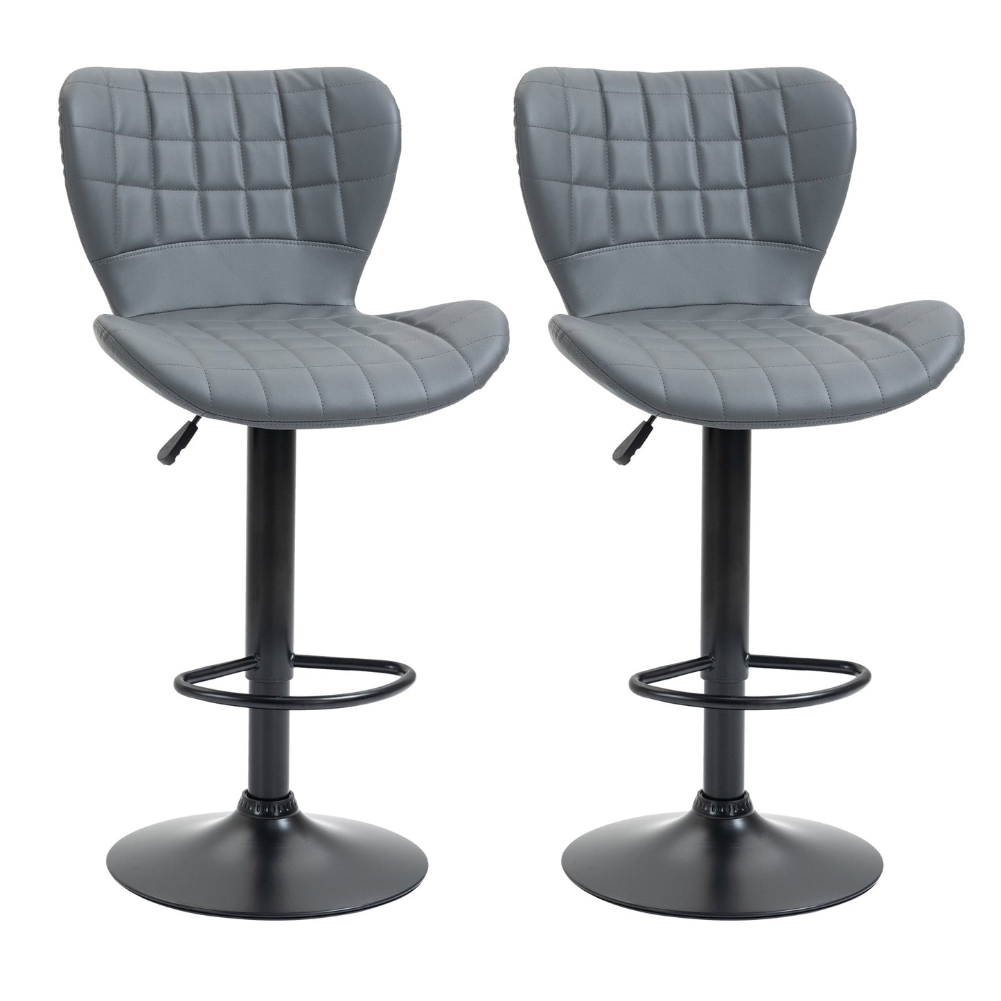 Adjustable Height Swivel Bar Stools Set of 2 - Grey-0
