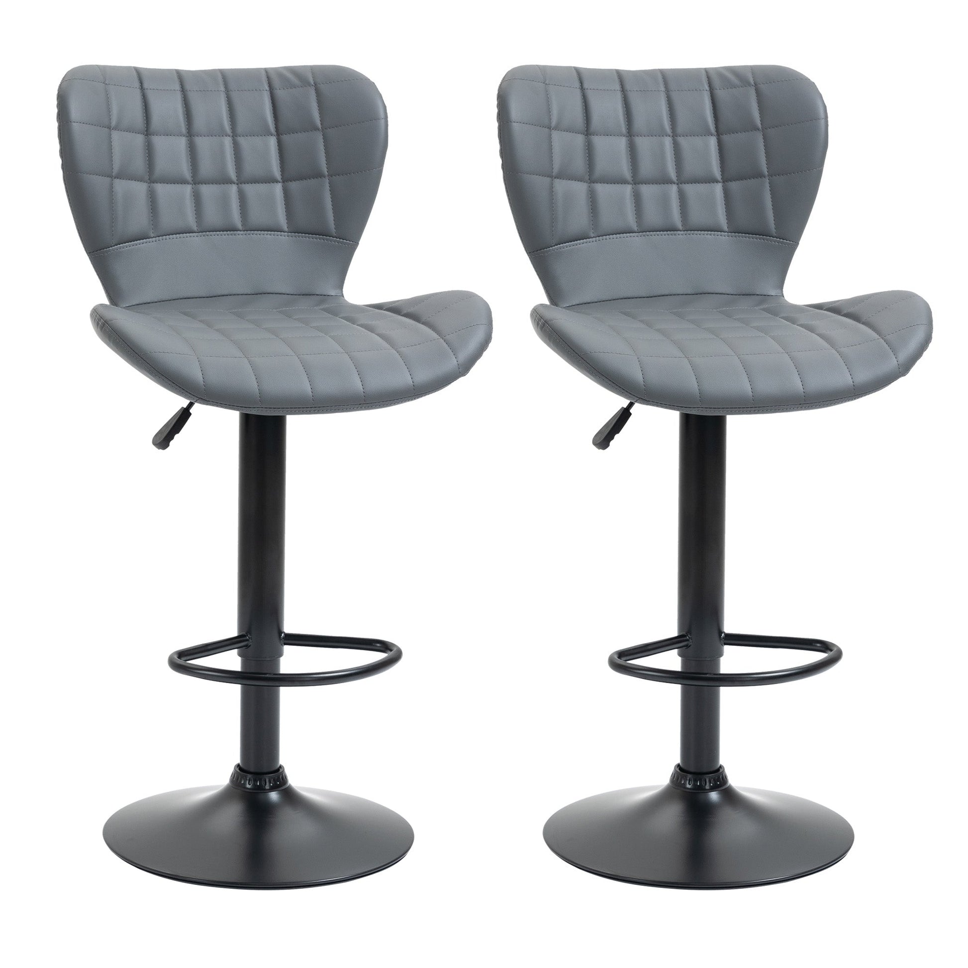 Adjustable Height Swivel Bar Stools Set of 2 - Grey-0