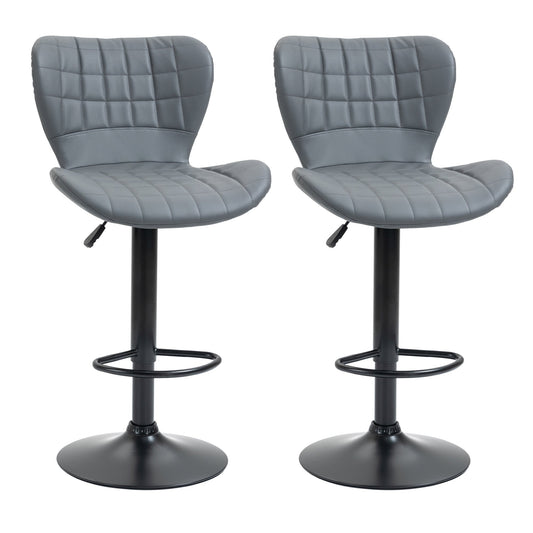 Adjustable Height Swivel Bar Stools Set of 2 - Grey-0
